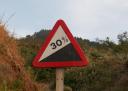 Street warning sign - Slope with a 30 % Gradient!