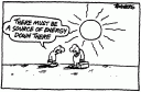 Alternative energy cartoon. Solar or thermal power
